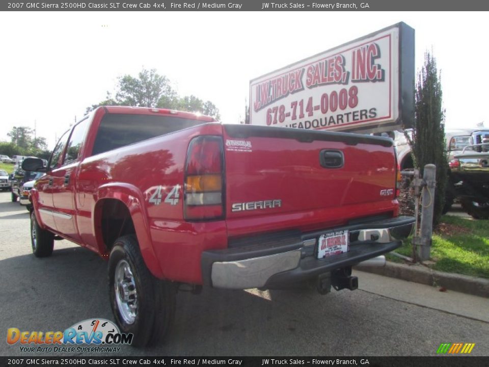 2007 GMC Sierra 2500HD Classic SLT Crew Cab 4x4 Fire Red / Medium Gray Photo #5
