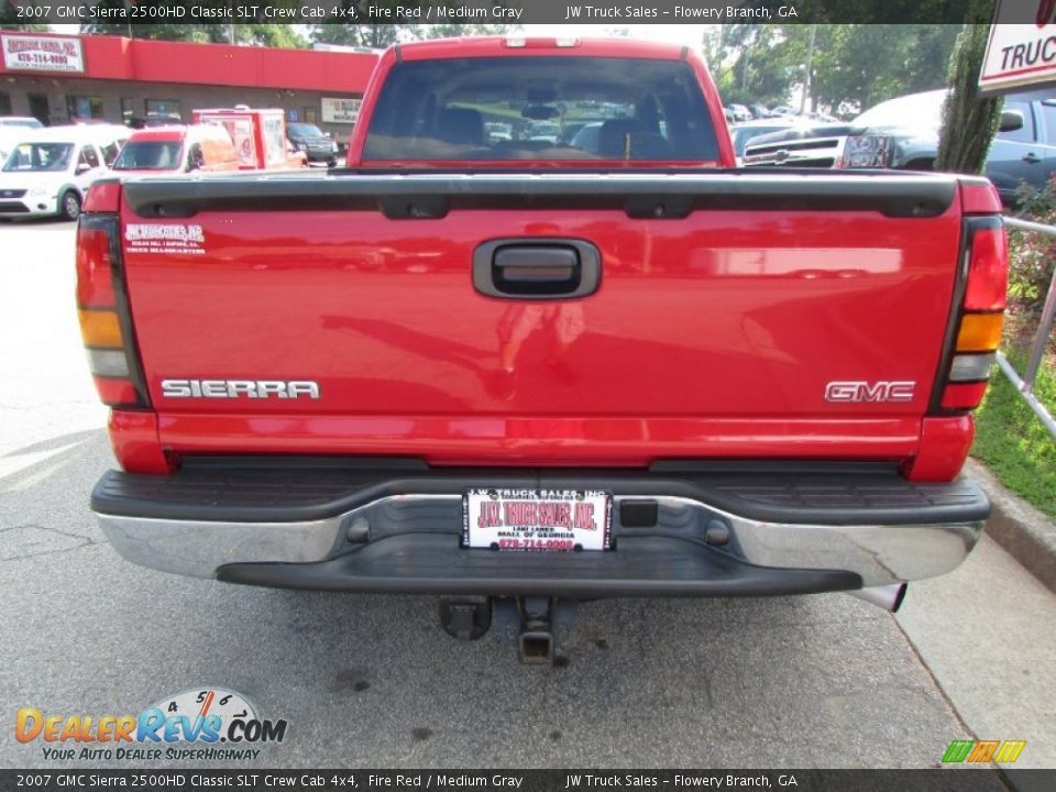 2007 GMC Sierra 2500HD Classic SLT Crew Cab 4x4 Fire Red / Medium Gray Photo #6