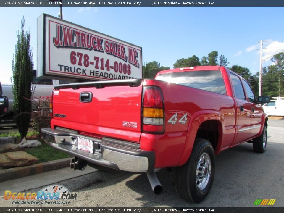 2007 GMC Sierra 2500HD Classic SLT Crew Cab 4x4 Fire Red / Medium Gray Photo #7