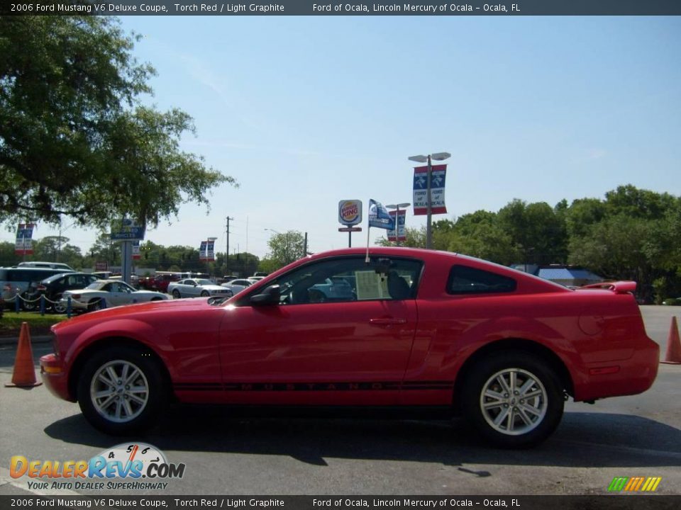 2006 Ford Mustang V6 Deluxe Coupe Torch Red / Light Graphite Photo #6