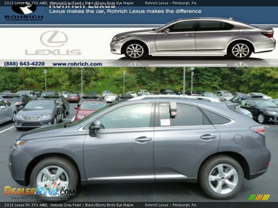 2013 Lexus RX 350 AWD Nebula Gray Pearl / Black/Ebony Birds Eye Maple Photo #1