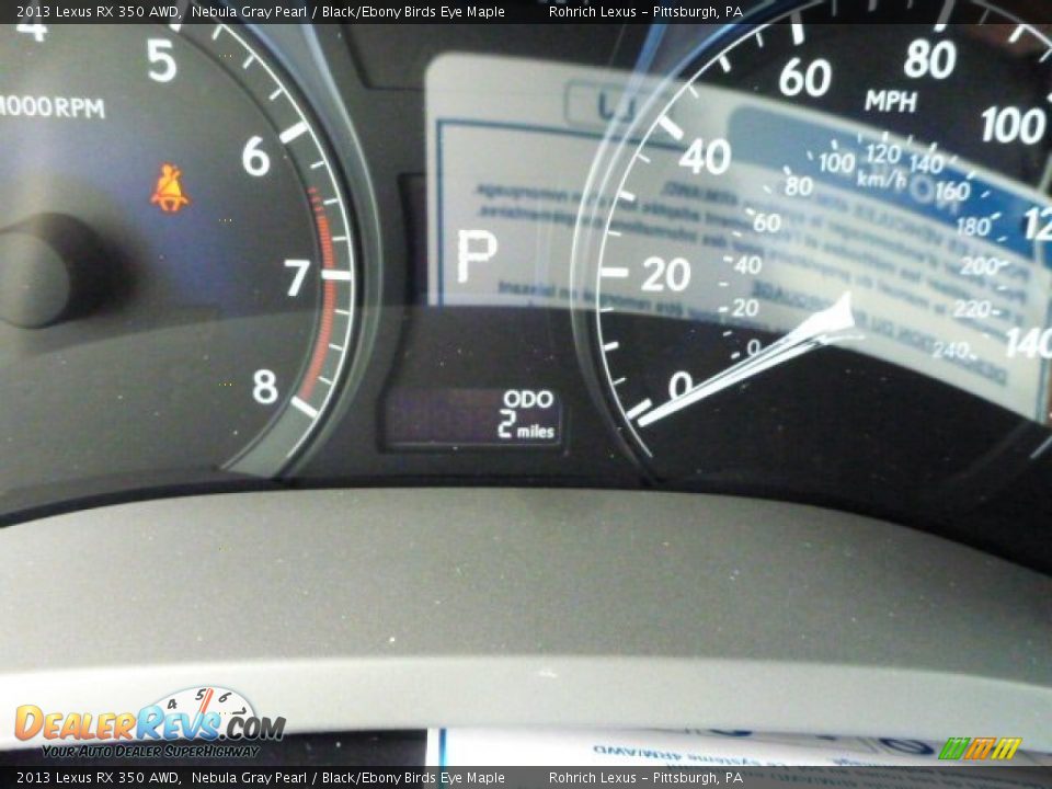 2013 Lexus RX 350 AWD Nebula Gray Pearl / Black/Ebony Birds Eye Maple Photo #19