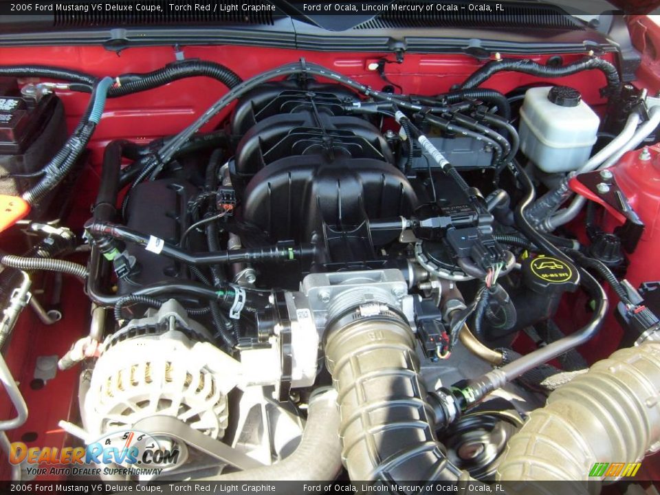 2006 Ford Mustang V6 Deluxe Coupe Torch Red / Light Graphite Photo #24