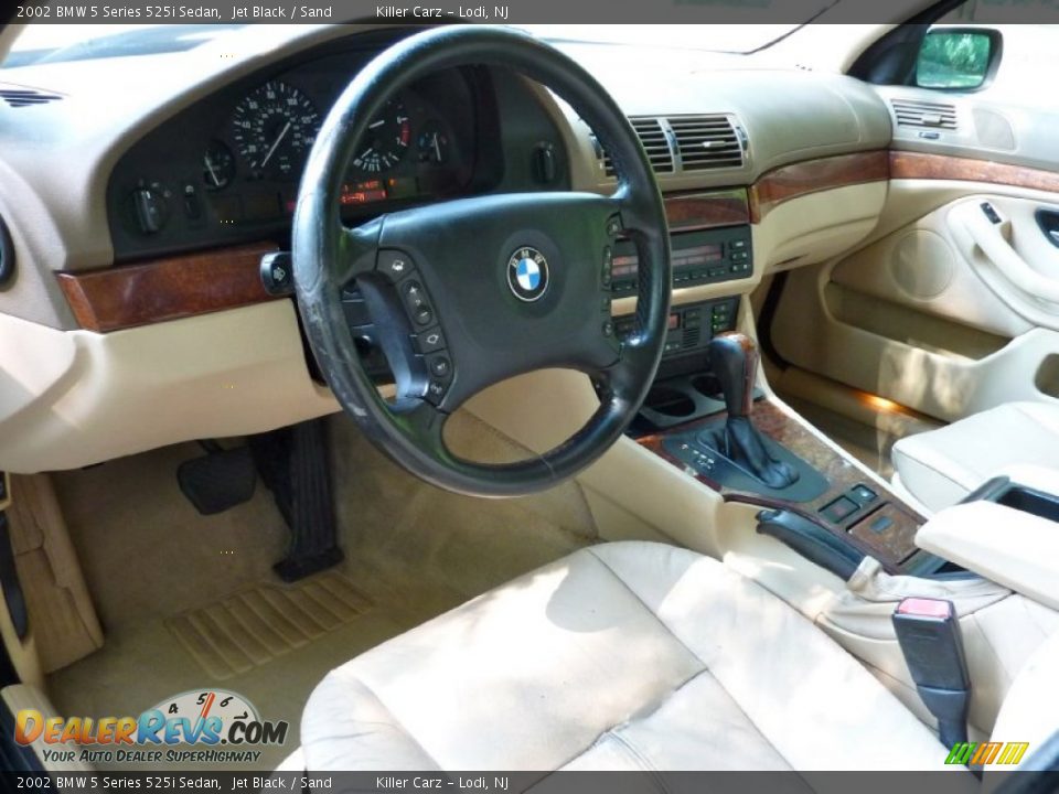 2002 BMW 5 Series 525i Sedan Jet Black / Sand Photo #13