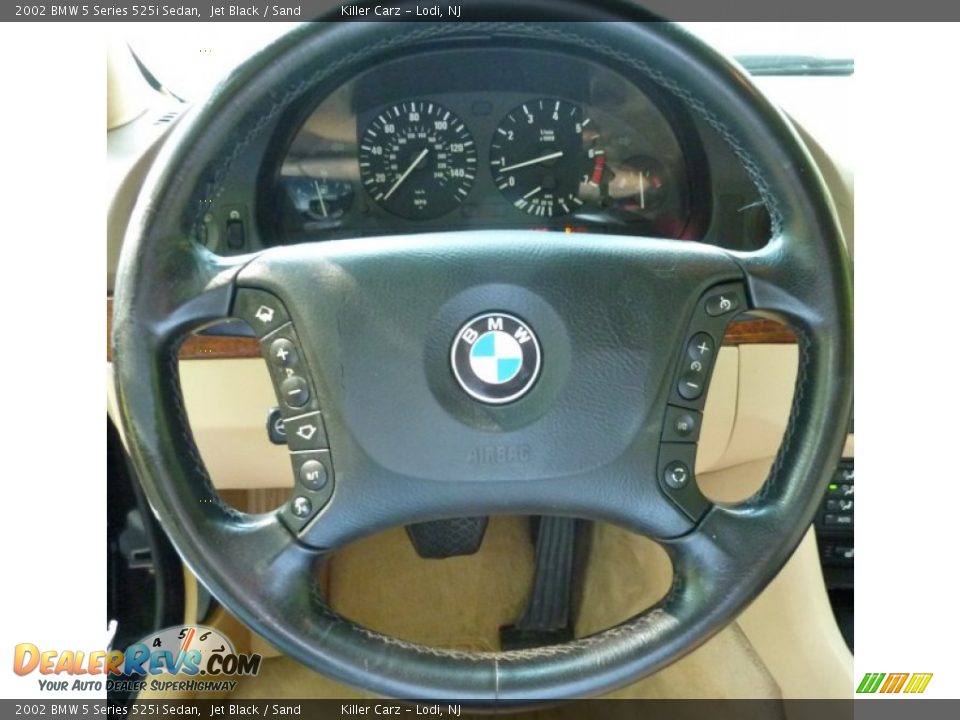 2002 BMW 5 Series 525i Sedan Jet Black / Sand Photo #15