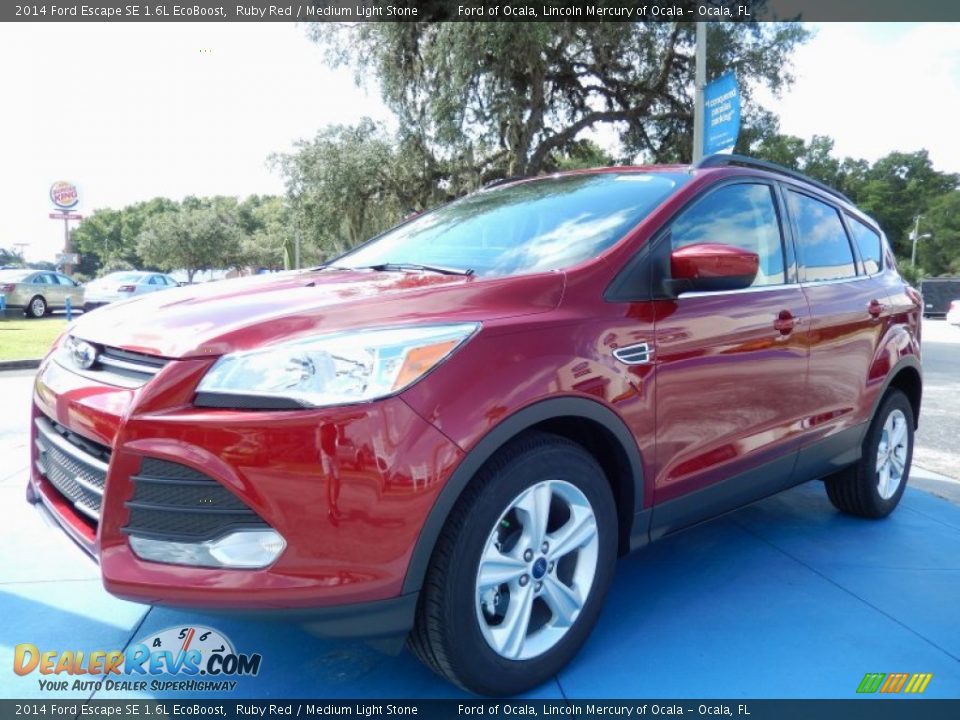 2014 Ford Escape SE 1.6L EcoBoost Ruby Red / Medium Light Stone Photo #1