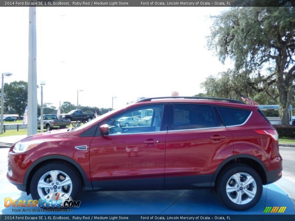 2014 Ford Escape SE 1.6L EcoBoost Ruby Red / Medium Light Stone Photo #2