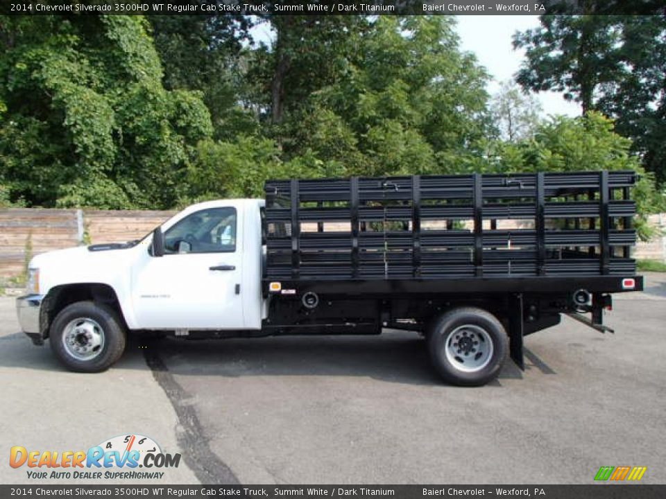 Summit White 2014 Chevrolet Silverado 3500HD WT Regular Cab Stake Truck Photo #1