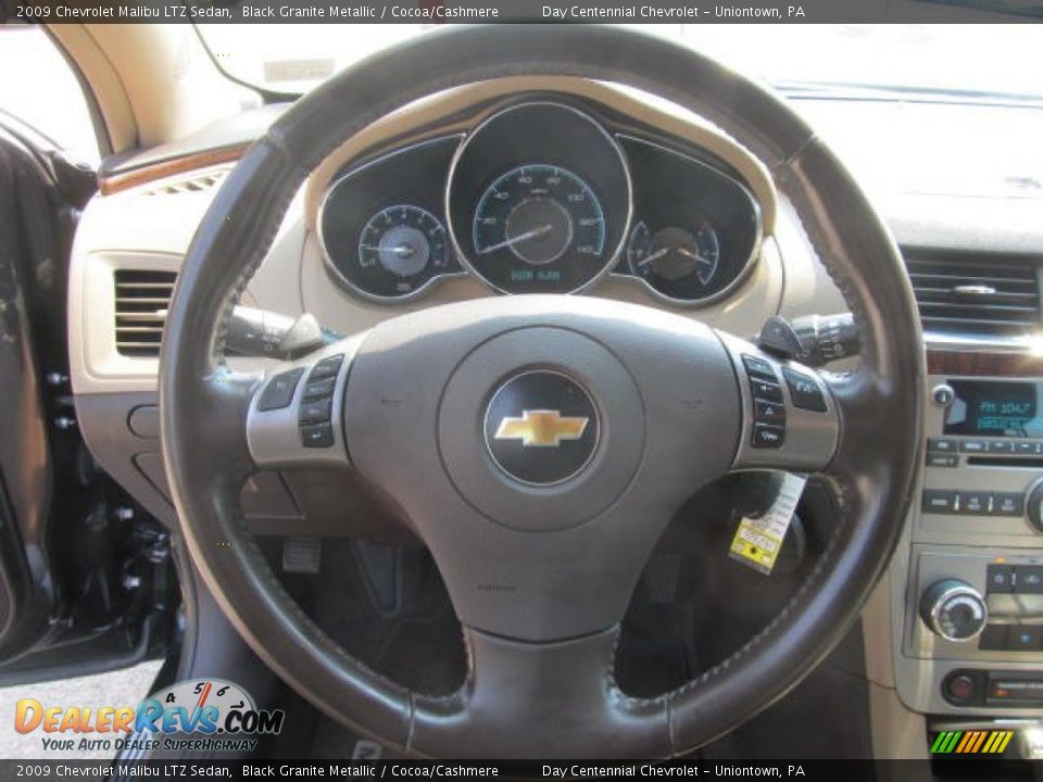 2009 Chevrolet Malibu LTZ Sedan Black Granite Metallic / Cocoa/Cashmere Photo #15
