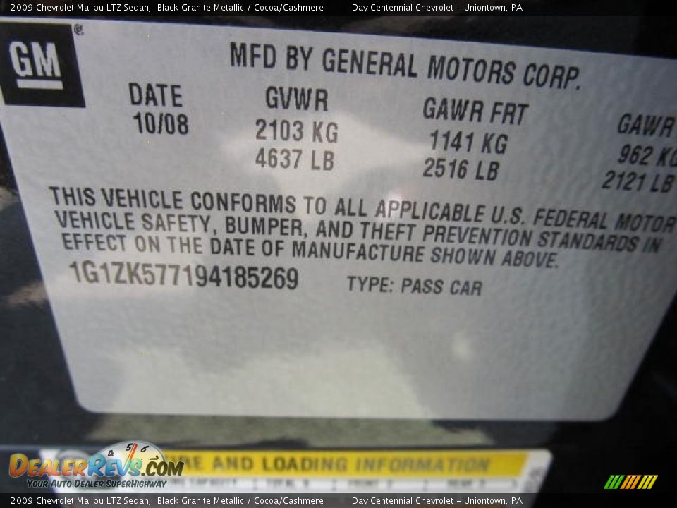 2009 Chevrolet Malibu LTZ Sedan Black Granite Metallic / Cocoa/Cashmere Photo #19