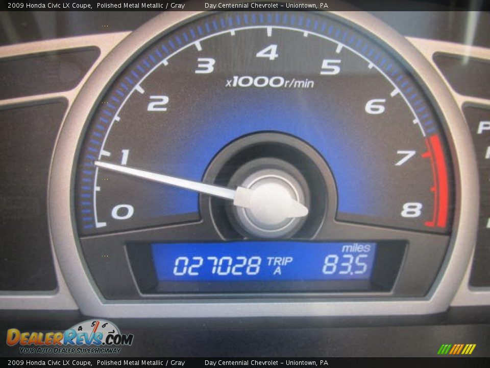 2009 Honda Civic LX Coupe Polished Metal Metallic / Gray Photo #20