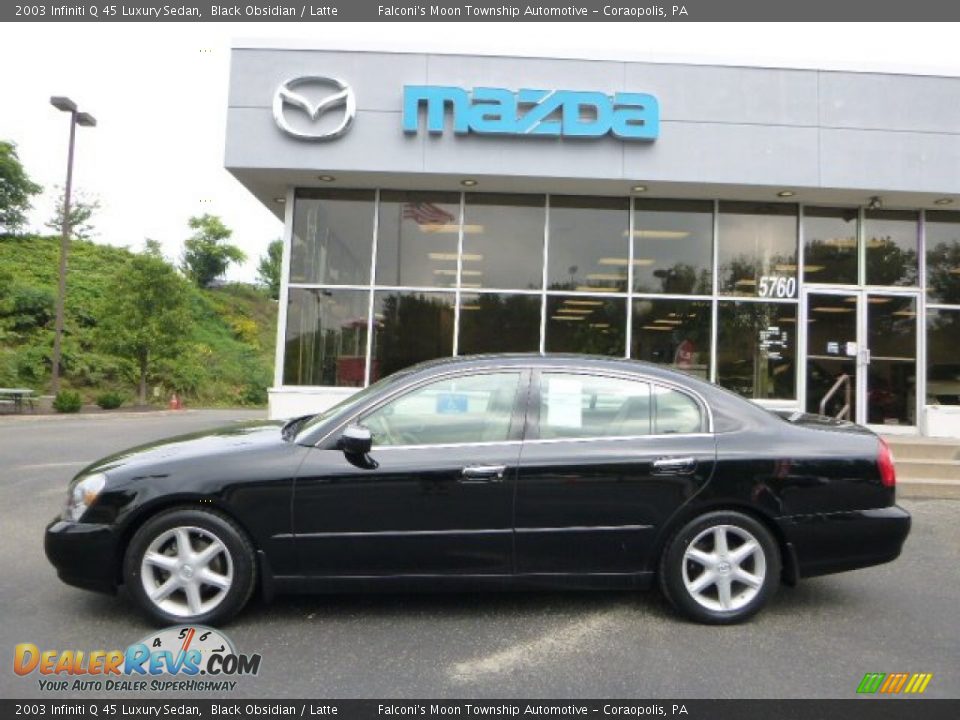 2003 Infiniti Q 45 Luxury Sedan Black Obsidian / Latte Photo #1
