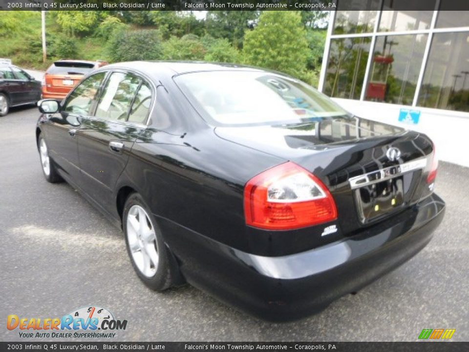 2003 Infiniti Q 45 Luxury Sedan Black Obsidian / Latte Photo #2