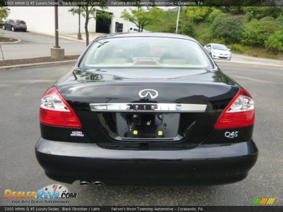 2003 Infiniti Q 45 Luxury Sedan Black Obsidian / Latte Photo #3