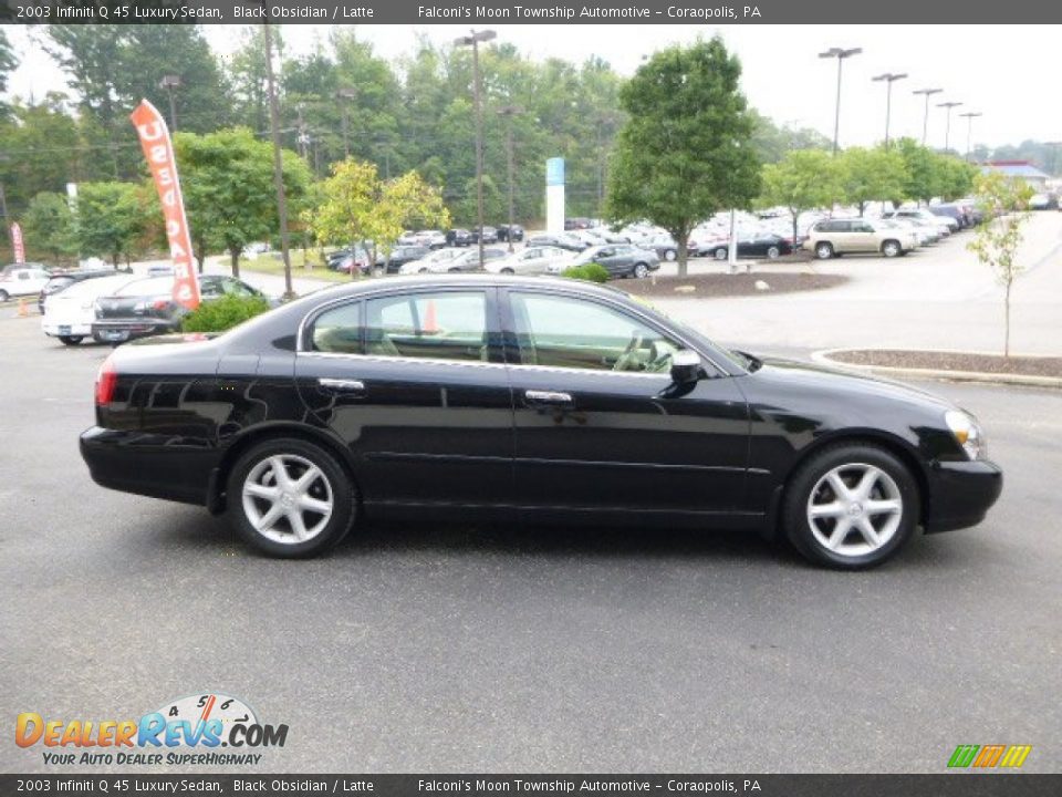 2003 Infiniti Q 45 Luxury Sedan Black Obsidian / Latte Photo #5