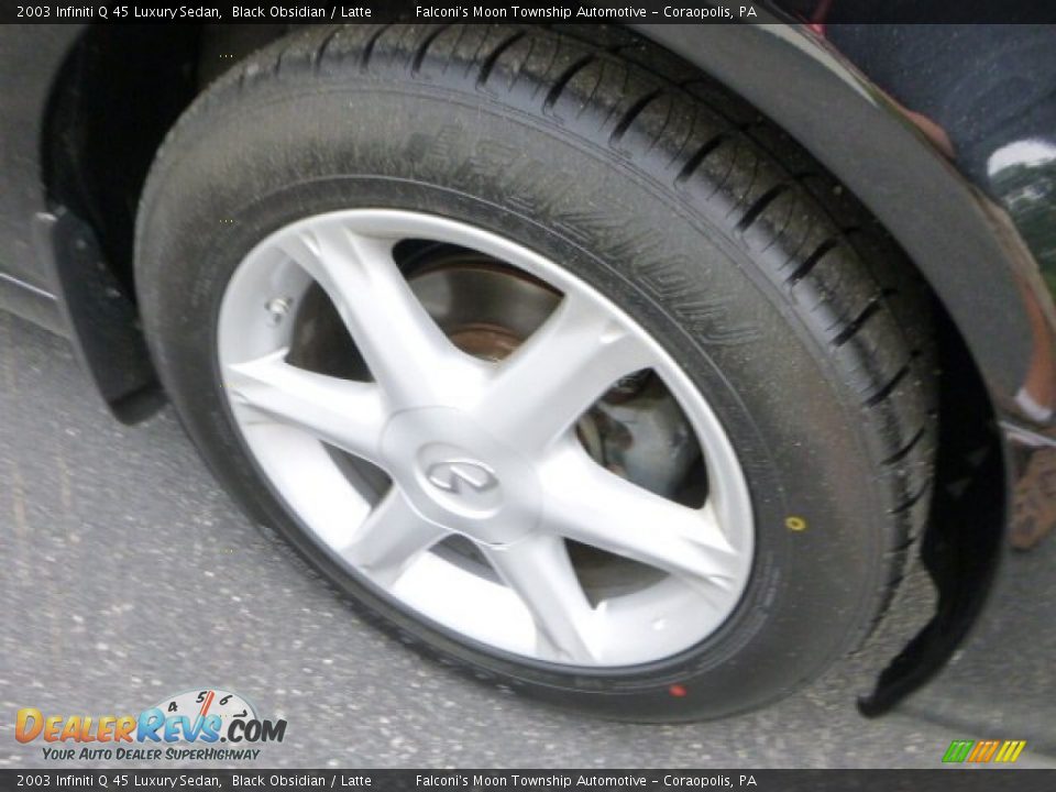 2003 Infiniti Q 45 Luxury Sedan Black Obsidian / Latte Photo #9