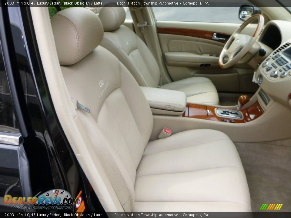 2003 Infiniti Q 45 Luxury Sedan Black Obsidian / Latte Photo #10