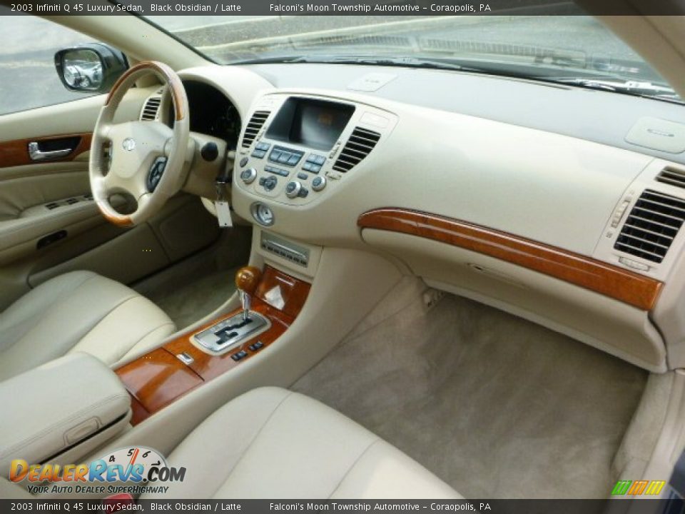 2003 Infiniti Q 45 Luxury Sedan Black Obsidian / Latte Photo #11