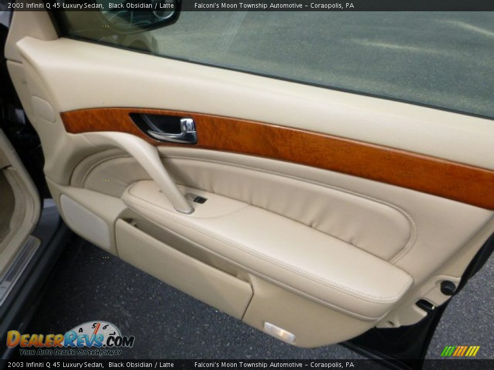 2003 Infiniti Q 45 Luxury Sedan Black Obsidian / Latte Photo #12