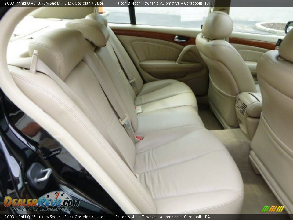 2003 Infiniti Q 45 Luxury Sedan Black Obsidian / Latte Photo #14