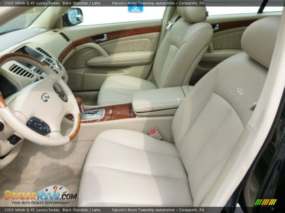 2003 Infiniti Q 45 Luxury Sedan Black Obsidian / Latte Photo #16