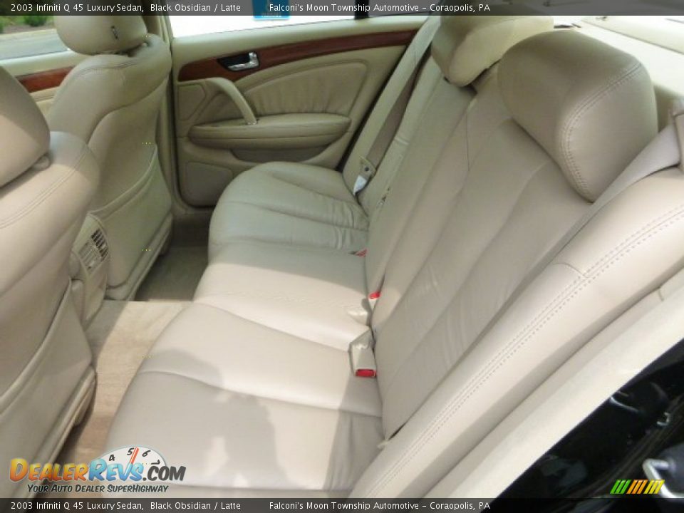 2003 Infiniti Q 45 Luxury Sedan Black Obsidian / Latte Photo #17