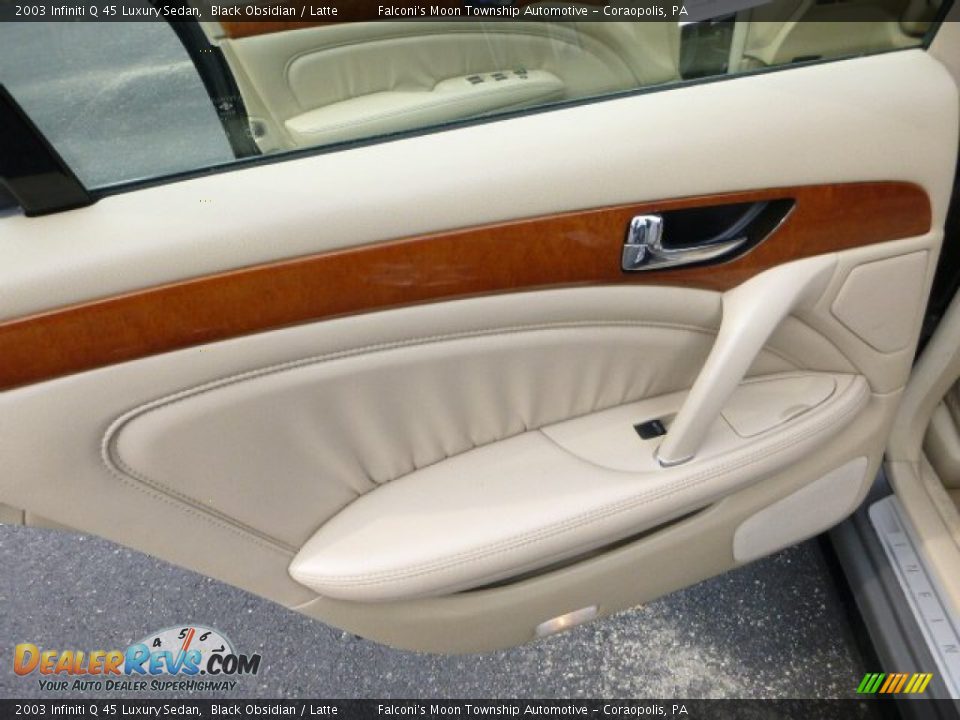 2003 Infiniti Q 45 Luxury Sedan Black Obsidian / Latte Photo #19