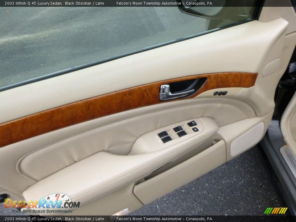 2003 Infiniti Q 45 Luxury Sedan Black Obsidian / Latte Photo #20