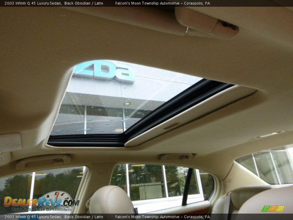 2003 Infiniti Q 45 Luxury Sedan Black Obsidian / Latte Photo #22