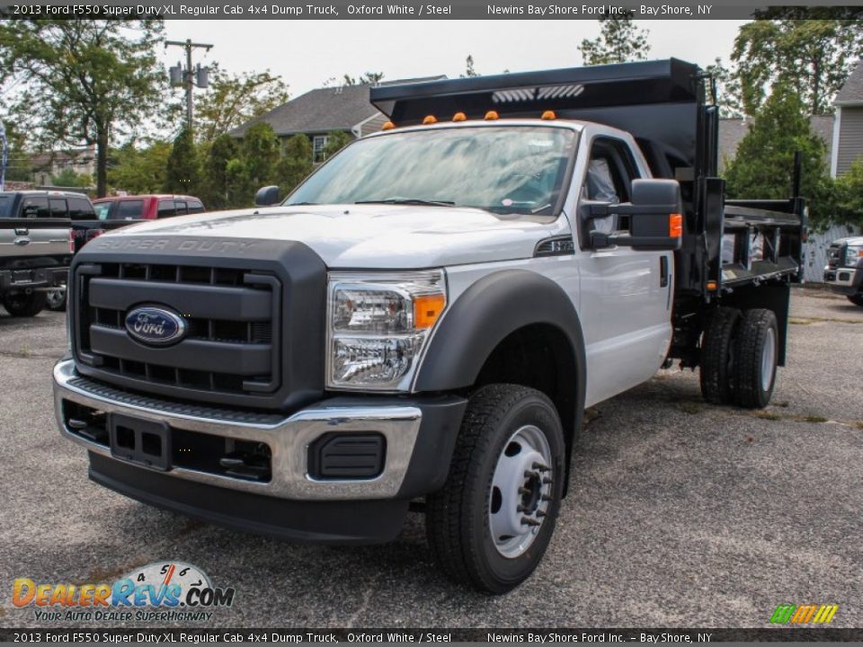 2013 Ford F550 Super Duty XL Regular Cab 4x4 Dump Truck Oxford White / Steel Photo #1