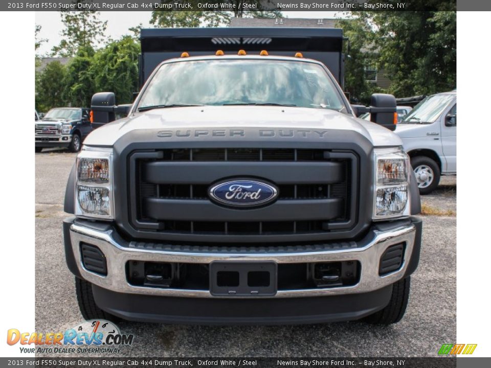 2013 Ford F550 Super Duty XL Regular Cab 4x4 Dump Truck Oxford White / Steel Photo #2