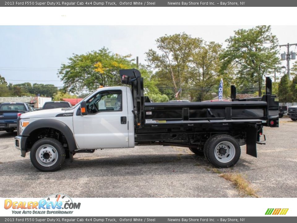 2013 Ford F550 Super Duty XL Regular Cab 4x4 Dump Truck Oxford White / Steel Photo #3