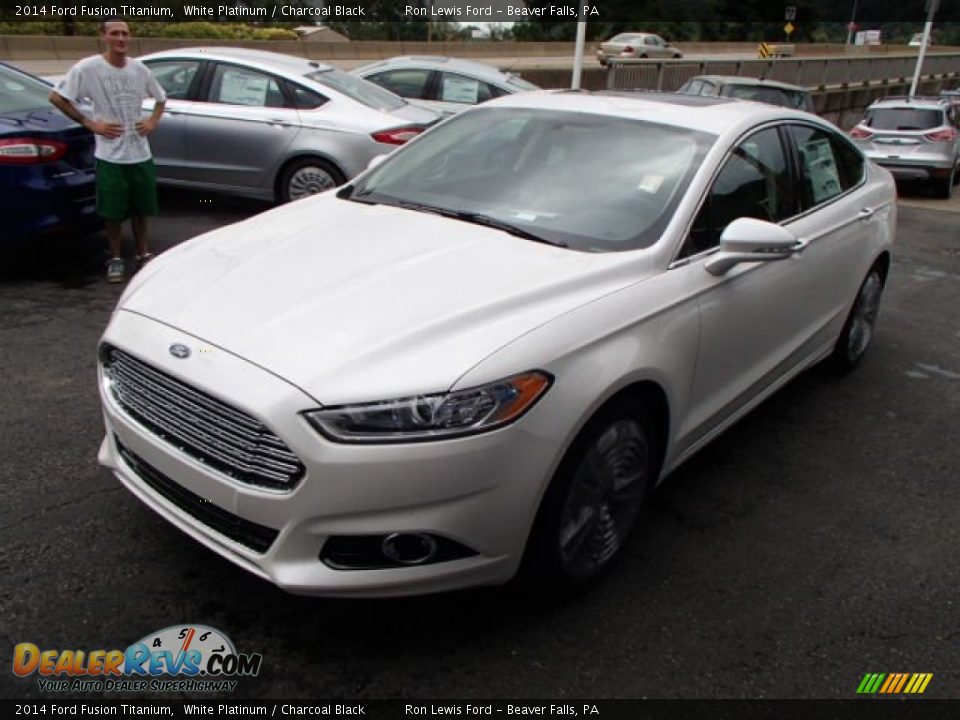 2014 Ford Fusion Titanium White Platinum / Charcoal Black Photo #4