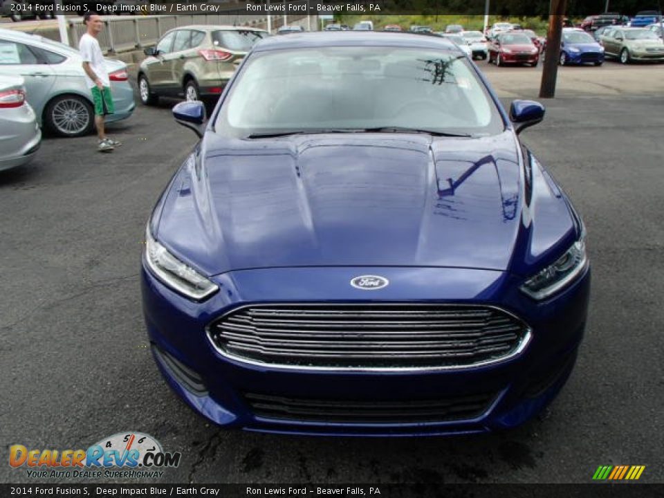 2014 Ford Fusion S Deep Impact Blue / Earth Gray Photo #3