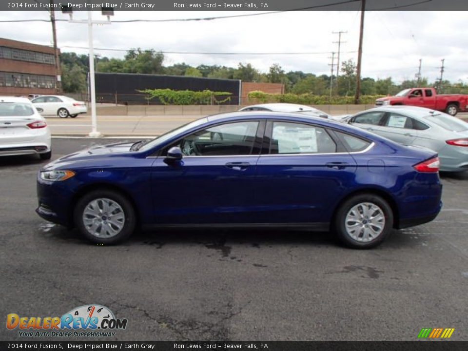 2014 Ford Fusion S Deep Impact Blue / Earth Gray Photo #5