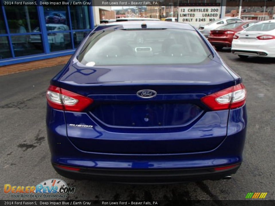 2014 Ford Fusion S Deep Impact Blue / Earth Gray Photo #7