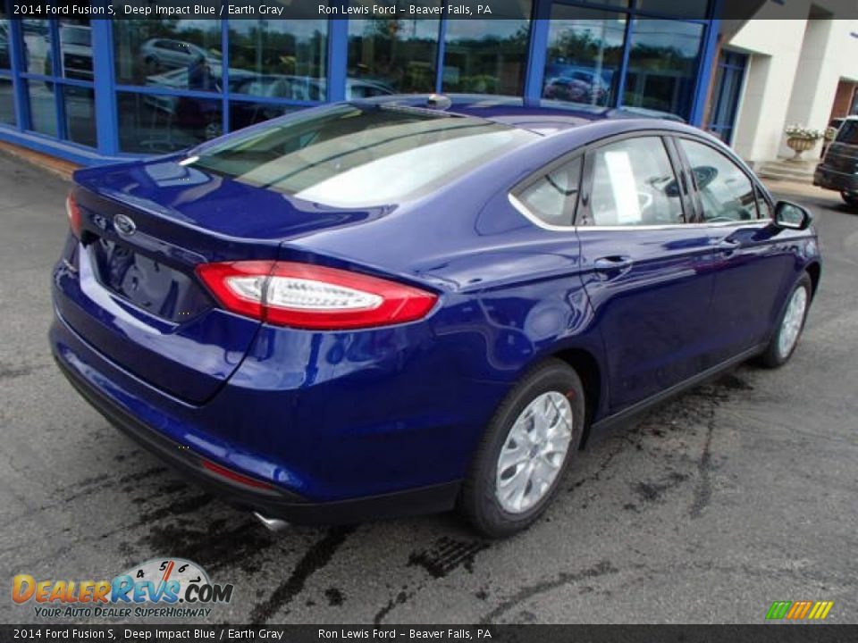 2014 Ford Fusion S Deep Impact Blue / Earth Gray Photo #8