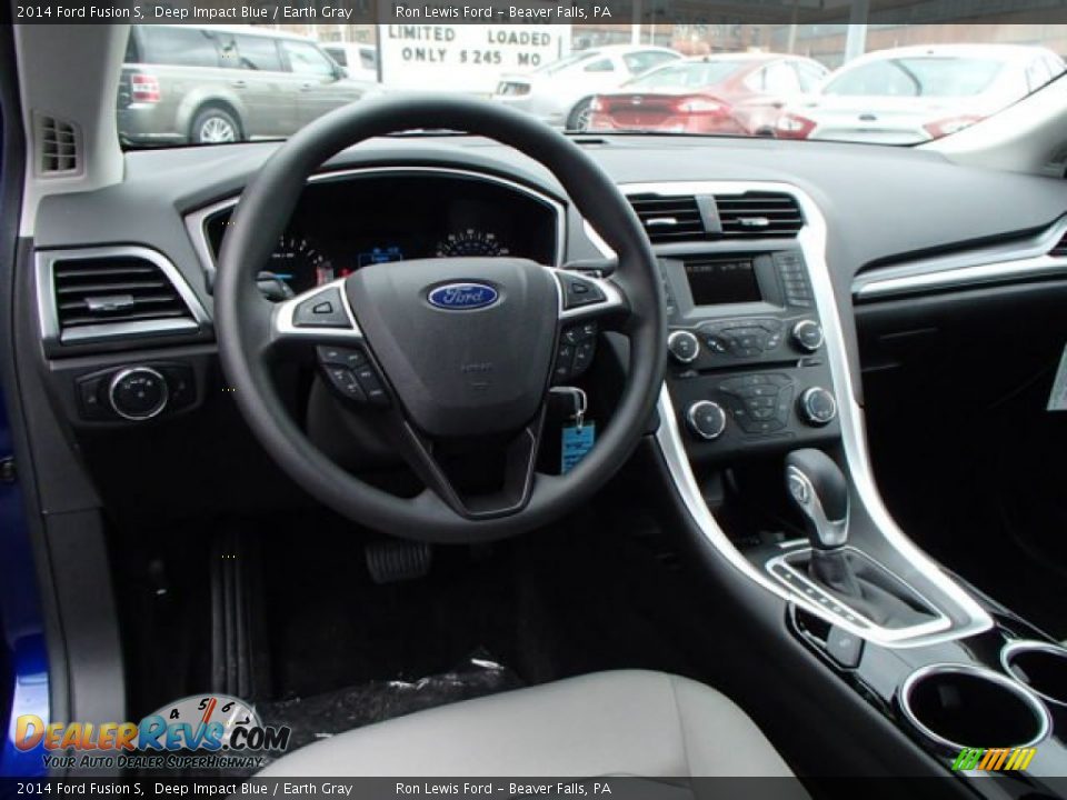 2014 Ford Fusion S Deep Impact Blue / Earth Gray Photo #14