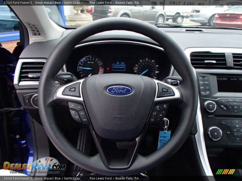 2014 Ford Fusion S Deep Impact Blue / Earth Gray Photo #17