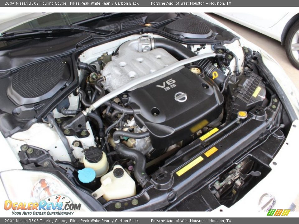 2004 Nissan 350Z Touring Coupe Pikes Peak White Pearl / Carbon Black Photo #31