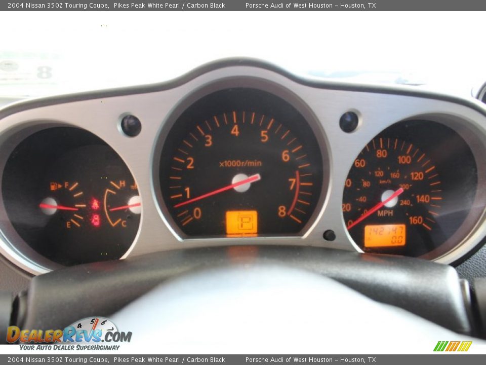 2004 Nissan 350Z Touring Coupe Pikes Peak White Pearl / Carbon Black Photo #33