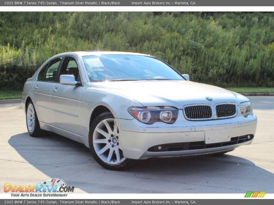 2003 BMW 7 Series 745i Sedan Titanium Silver Metallic / Black/Black Photo #3