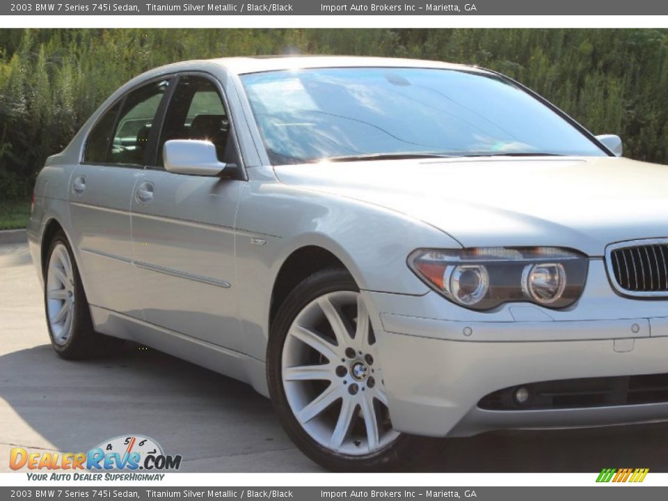 2003 BMW 7 Series 745i Sedan Titanium Silver Metallic / Black/Black Photo #4