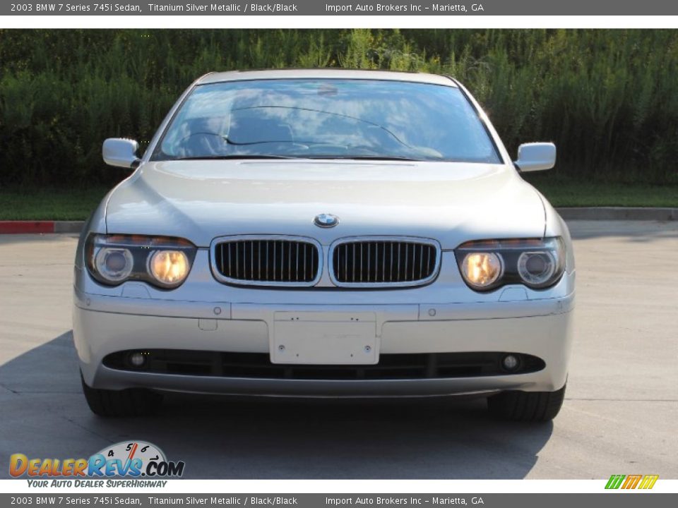 2003 BMW 7 Series 745i Sedan Titanium Silver Metallic / Black/Black Photo #6