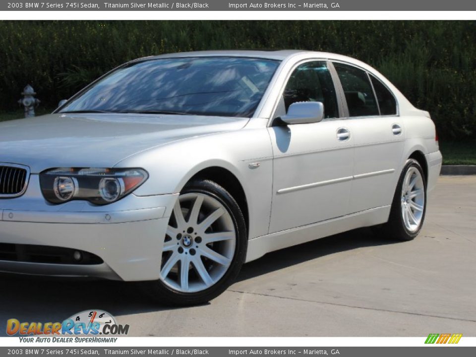 2003 BMW 7 Series 745i Sedan Titanium Silver Metallic / Black/Black Photo #8