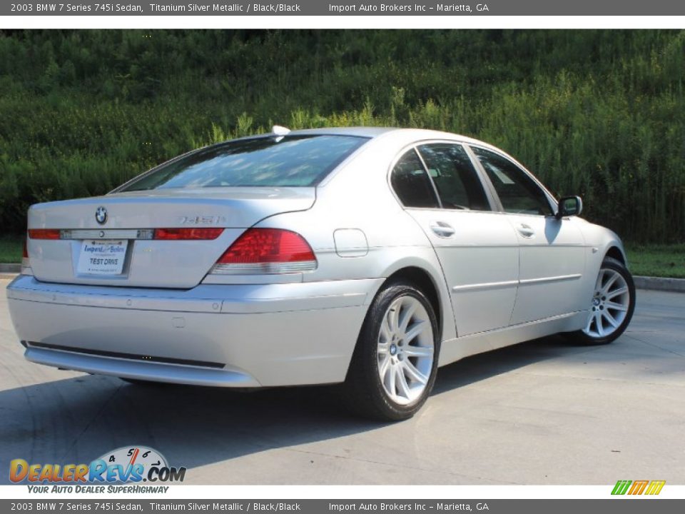 2003 BMW 7 Series 745i Sedan Titanium Silver Metallic / Black/Black Photo #13