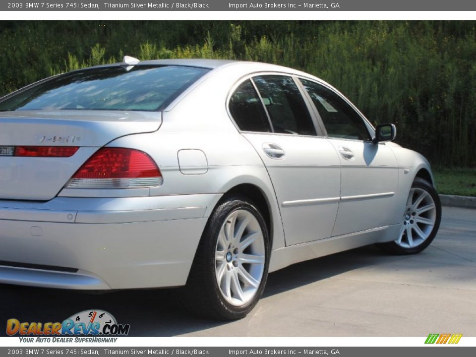2003 BMW 7 Series 745i Sedan Titanium Silver Metallic / Black/Black Photo #14