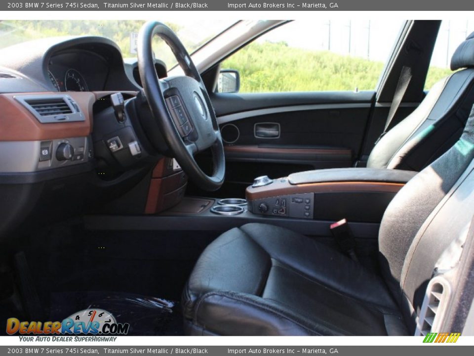 2003 BMW 7 Series 745i Sedan Titanium Silver Metallic / Black/Black Photo #18