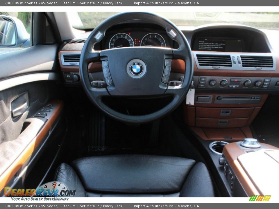 2003 BMW 7 Series 745i Sedan Titanium Silver Metallic / Black/Black Photo #20