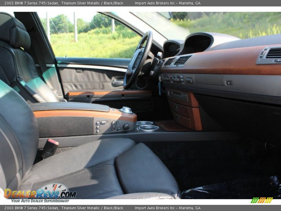 2003 BMW 7 Series 745i Sedan Titanium Silver Metallic / Black/Black Photo #21